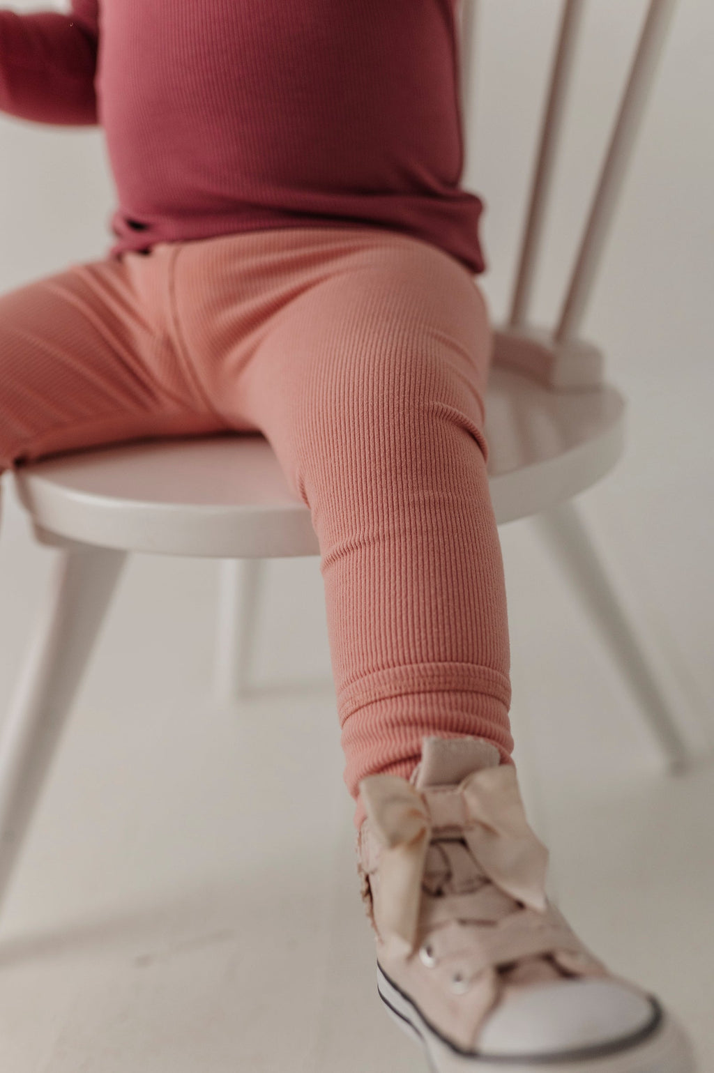 Bamboo/Cotton Ribbed Leggings - Mellow Rose