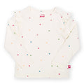 Organic Cotton Long Sleeve Frill T-Shirt - Little Hearts