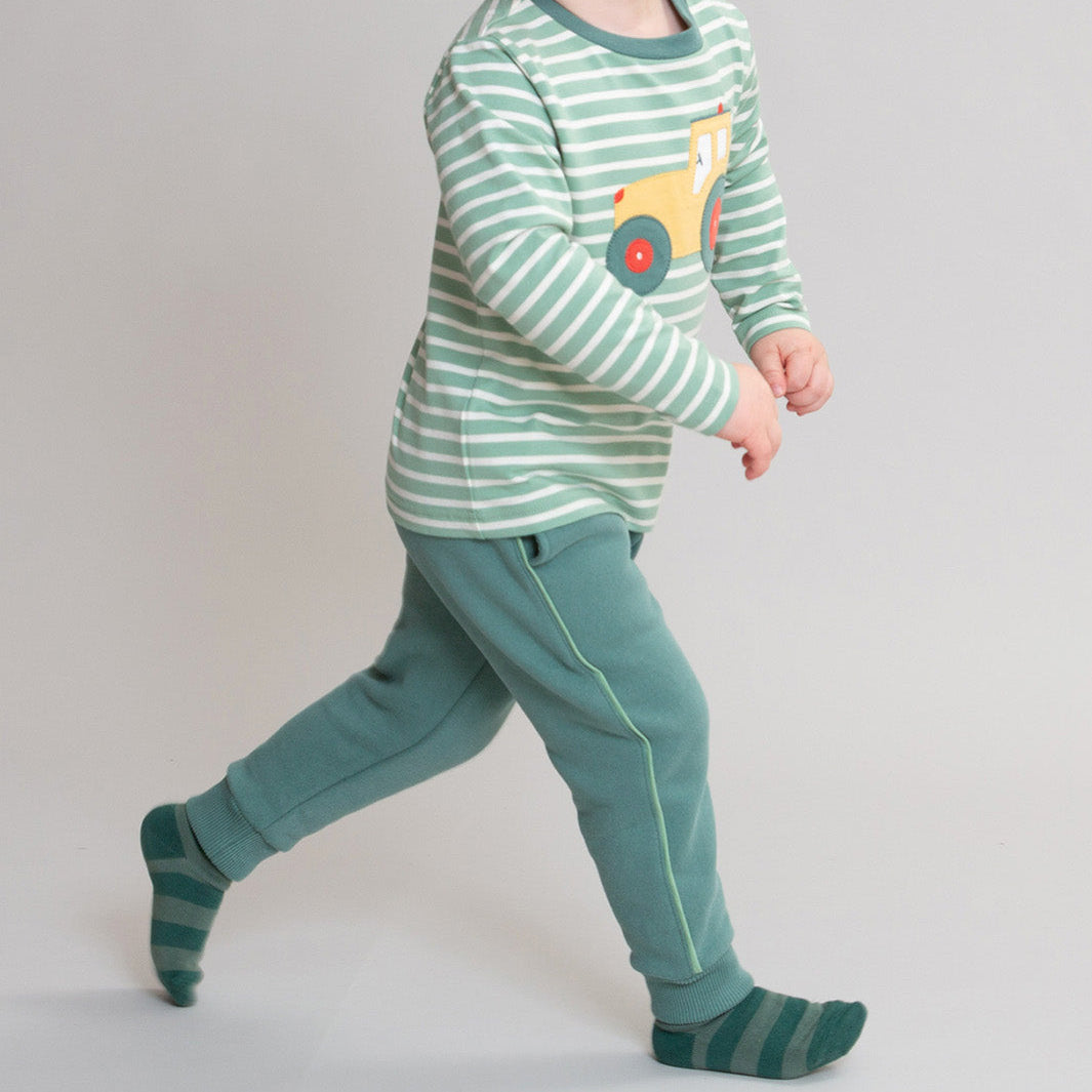 Organic Cotton Joggers - Jade Green