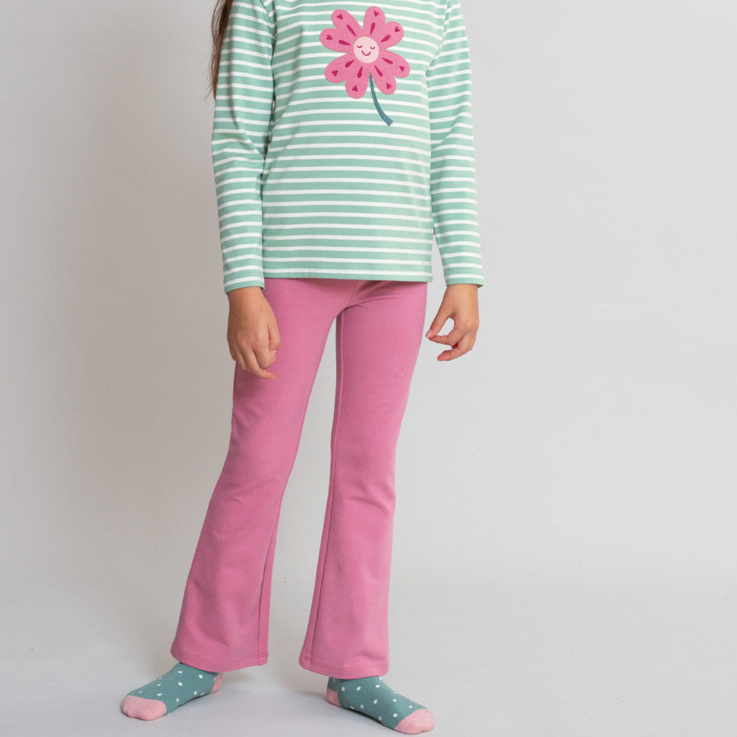Organic Cotton Jogger Flares - Heather Pink