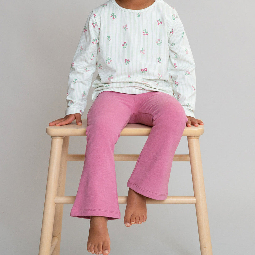 Organic Cotton Jogger Flares - Heather Pink