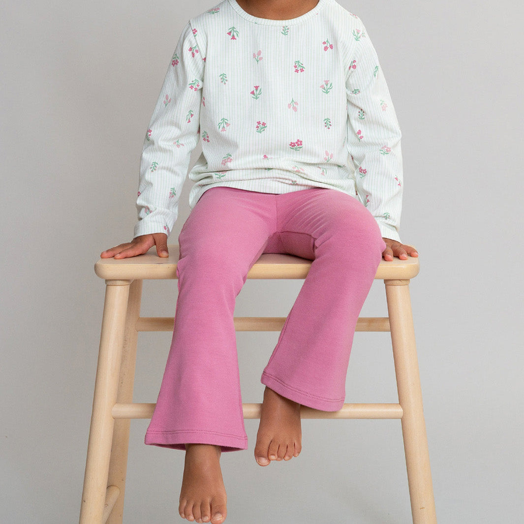 Organic Cotton Jogger Flares - Heather Pink