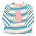 Organic Cotton Long Sleeve Tunic - Cat Appliqué