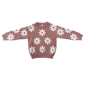 Cotton Knit Sweater - Rose Daisies