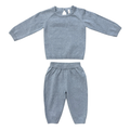 Cotton Knit Baby Set - Teal Marble